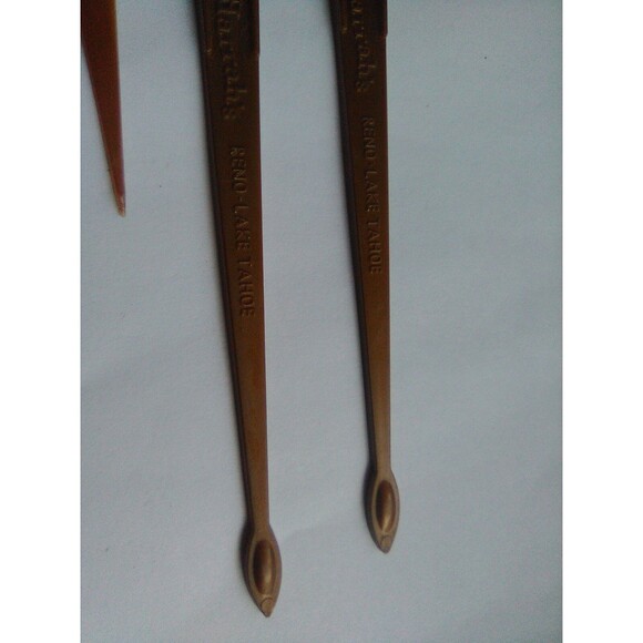 Harrah's Club Reno Lake Tahoe Swizzle Sticks Drink Stirrers +picks Copper color - Picture 4 of 9